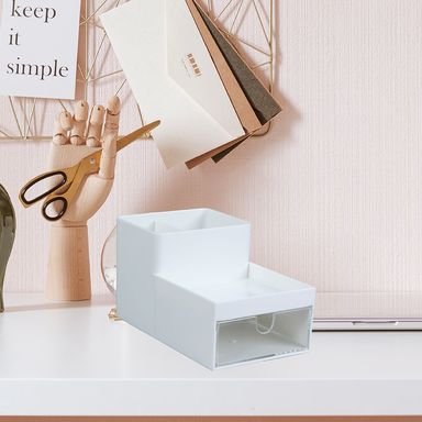 Organizador de  Plastico de  Escritorio Una Sola Capa Blanco