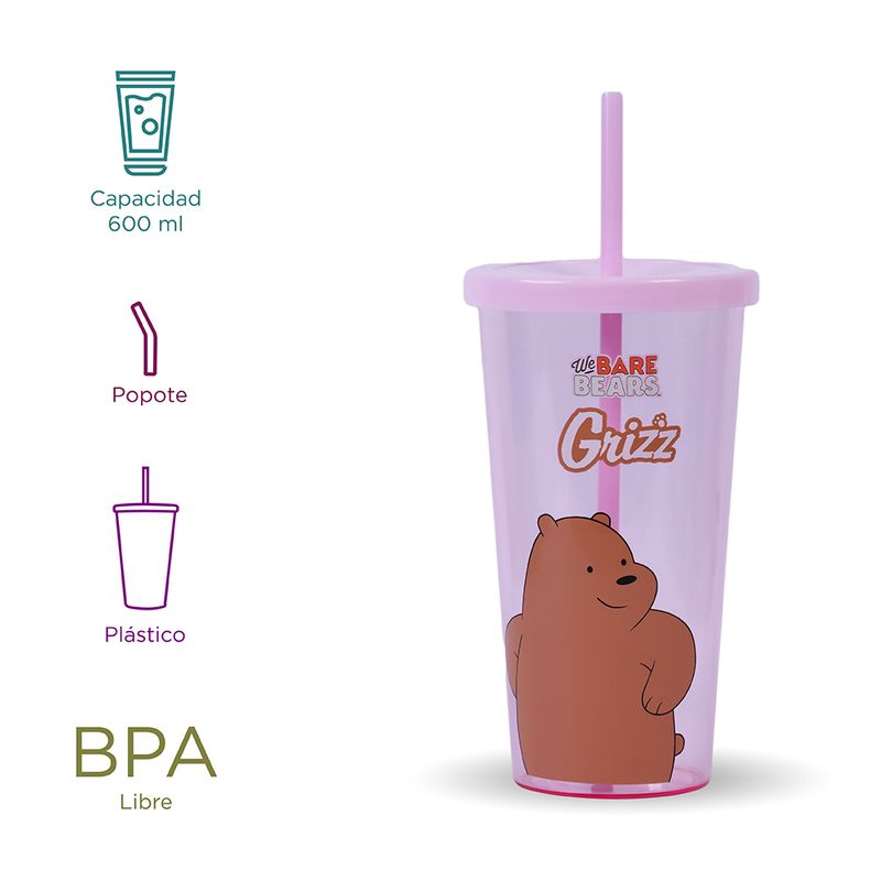 Vaso Pitillo Bebe 300ml.-10oz. Smile Bear 5116