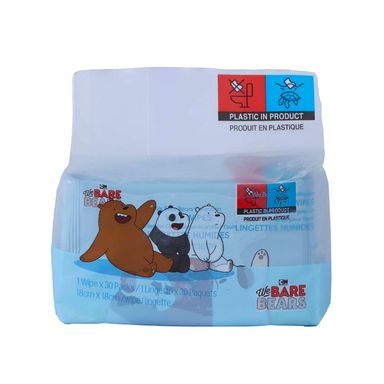 Toallitas Húmedas We Bare Bears Collection  1 Toallita * 30 Paquetes