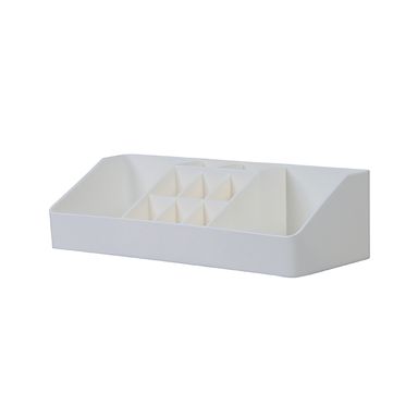 Organizador de  Plastico Trapezoidal Minimalista con Secciones Divididas Blanco