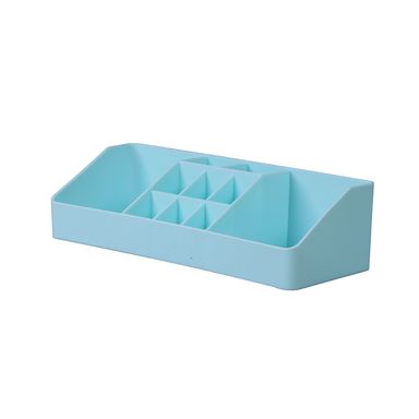 Organizador de  Plastico Trapezoidal Minimalista con Secciones Divididas Azul