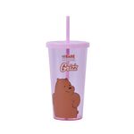 Vaso-de-Plastico-We-Bare-Bears-con-Pitillo-Grizzly-Rosa-1-15507