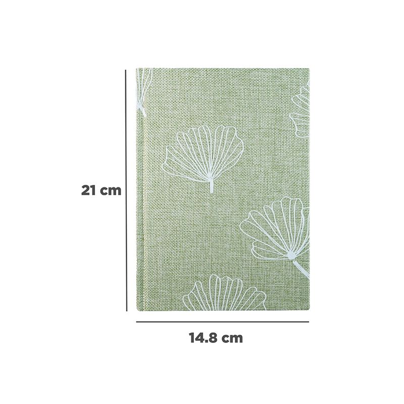 Cuaderno De Tapa Dura De Tela De Algodón Y Lino Verde 100 Hojas