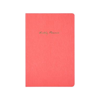 Cuaderno Estampado Con Planner Semanal Rojo  32 Hojas