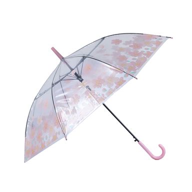 Paraguas Transparente De La Serie Sakura Blossom Con Mango Largo