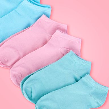 Medias para Mujer Color Azul Rosa Verde 6 Pares