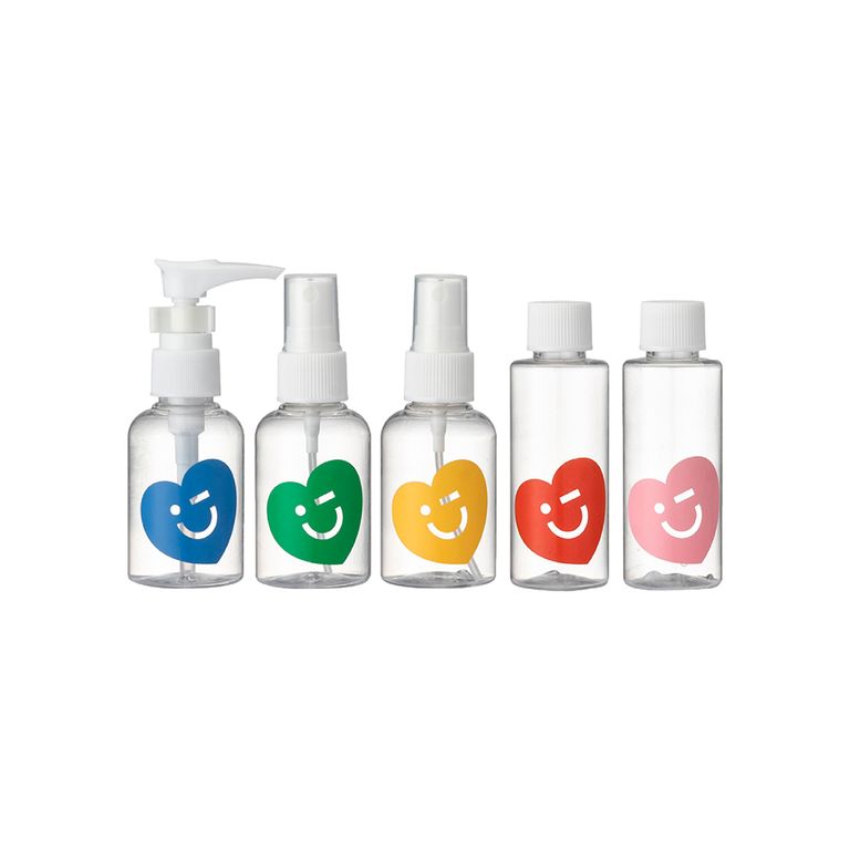 Kit 5 botellas de viaje, Mediano, Multicolor