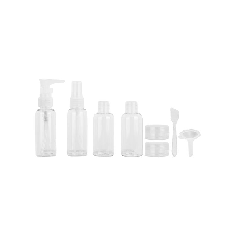 Kit de Botellas de Viaje Transparente 50Ml 8Pzas