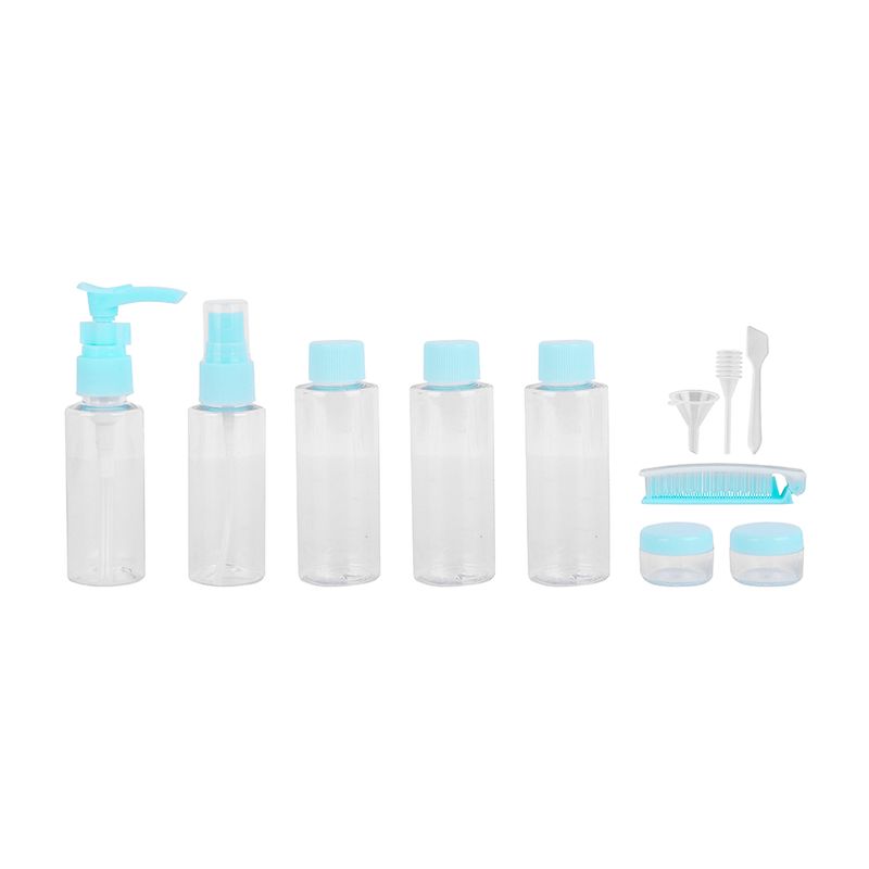 Kit de botellas para viaje + bolsa transparente