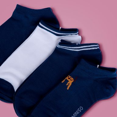 Medias para Hombre Miniso Perro Azul 4 Pares