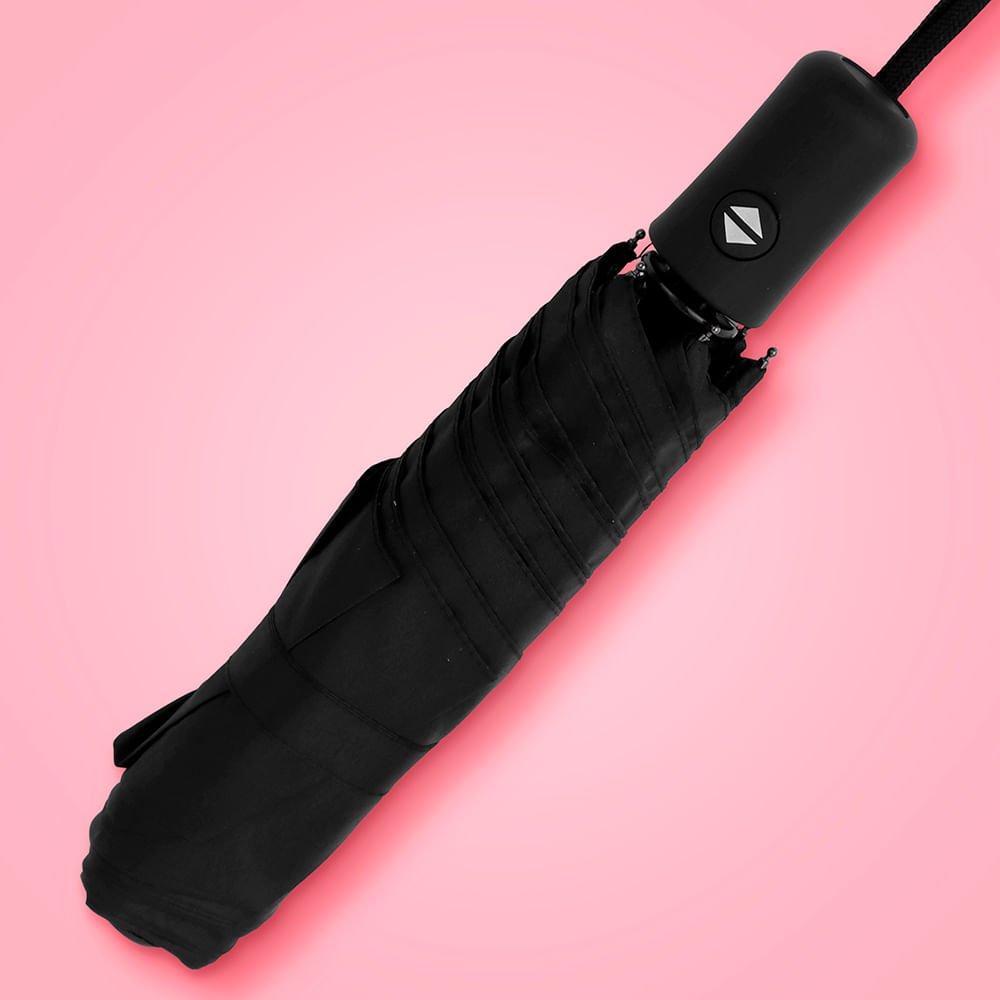 Paraguas Automatico Clasico de Color Solido Negro
