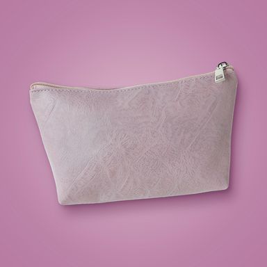 Cosmetiquera Forma Trapecio Miniso Textura en Relieve Lila