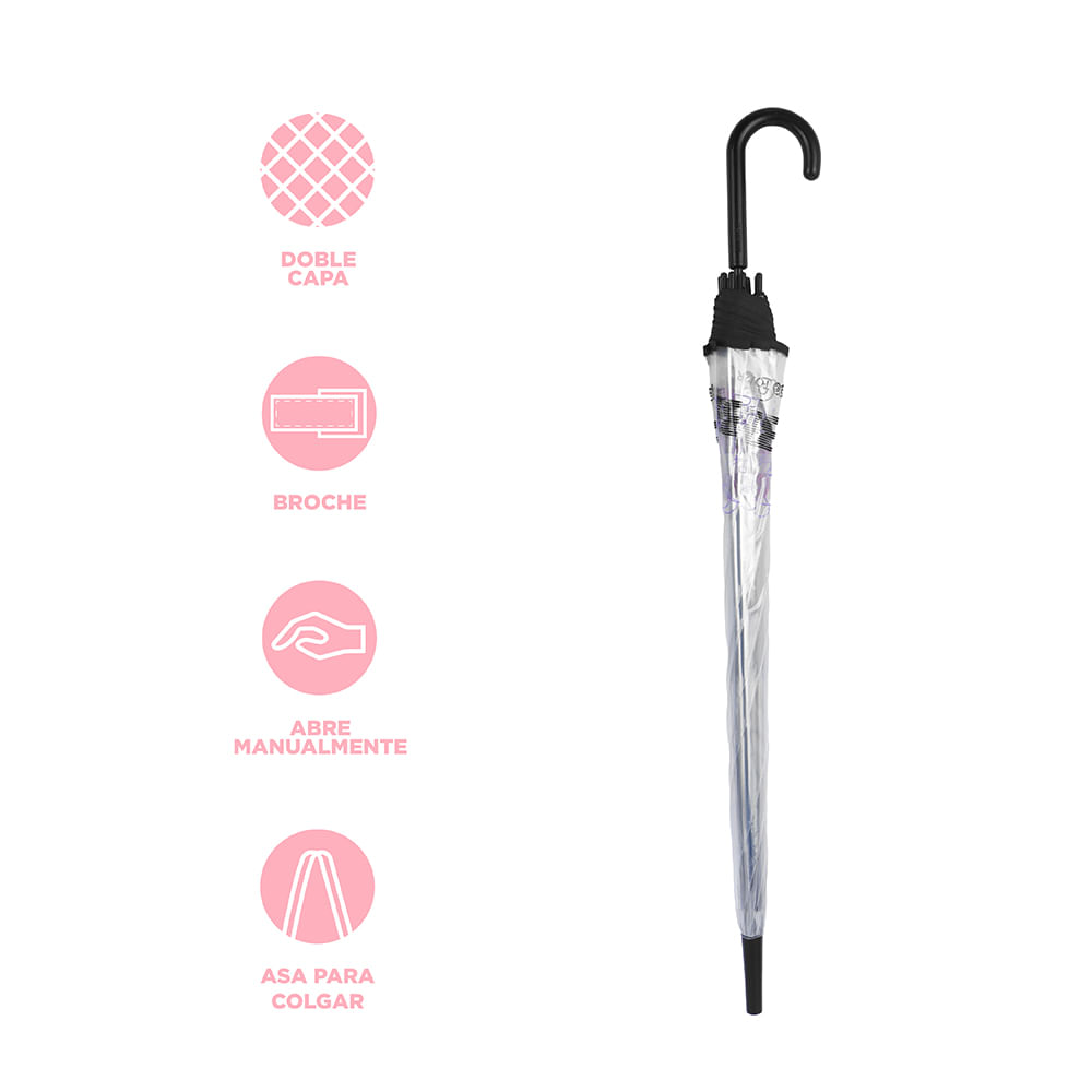  YANYUESHOP Mini paraguas plegable para niñas y mujeres,  creativo nuevo paraguas de moda caliente con LED características 8  costillas de luz transparente con mango de linterna (color: transparente) :  Todo lo