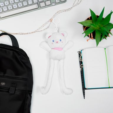 Llavero Juguete de Peluche Colgante que Tira de las Orejas Conejito Blanco Miniso