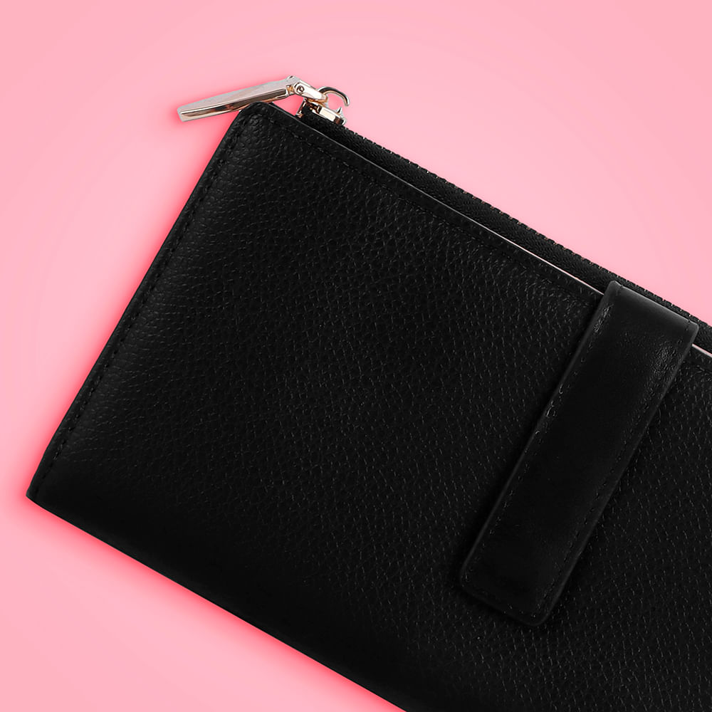 Cartera para Mujer Larga Miniso Dise o con Cinta Negro