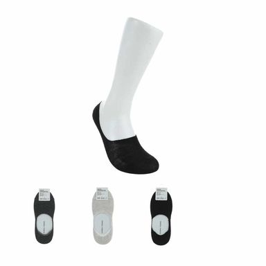 Media Baleta Antiderrapante de Pies Color Gris Beige Negro 3 Pares para Mujer Miniso