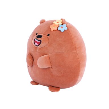 Peluche Redondo con Adorno de Rosa Oso Pardo