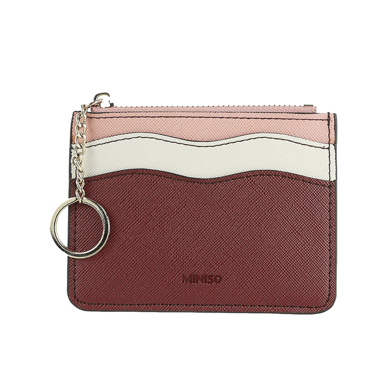 Cartera Corta para Mujer Miniso Bloques Geometricos Fucsia