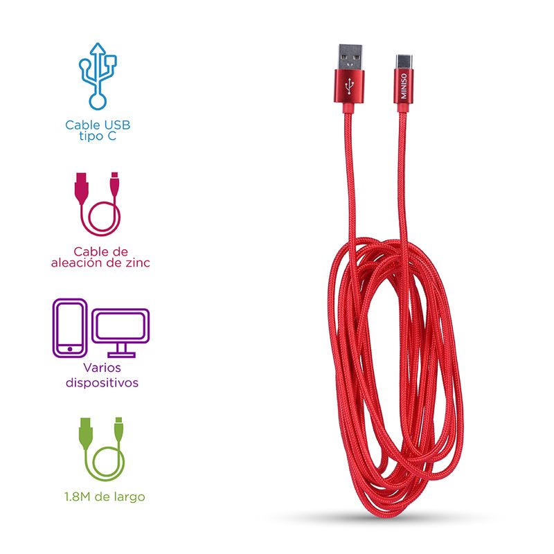 Cable-de-Datos-de-Alumino-Trenzado-Tipo-C-3A-Rojo-2-16792