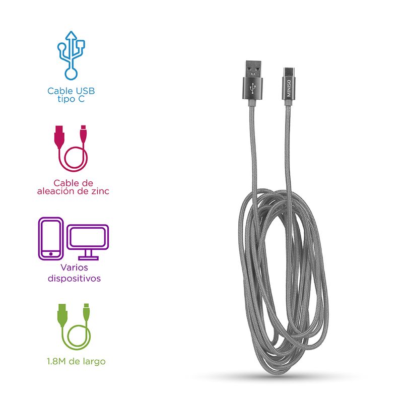 Cable-de-Datos-de-Alumino-Trenzado-Tipo-C-3A-Plateado-2-16791
