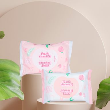 Toallas Humedas Hidratantes de Durazno para Bebes Vitamina 3 20 Toallas por 4 paquetes