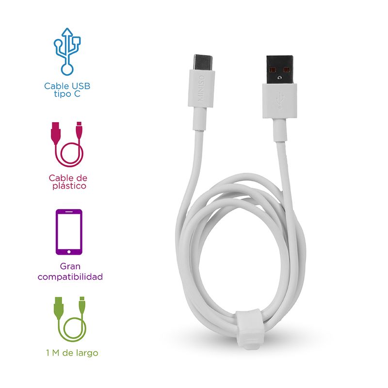 Cable-de-Carga-Rapida-Tpe-Tipo-C-6A-Blanco-Miniso-3-16788