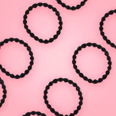 Paquete de Ligas para el Cabello con Puntos Negro 8 Pzas