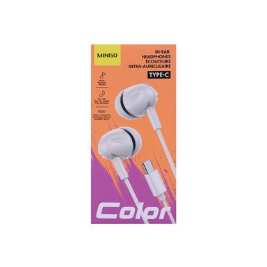 Audifonos Tipo C Microfono Mod 22E27 Blanco Miniso