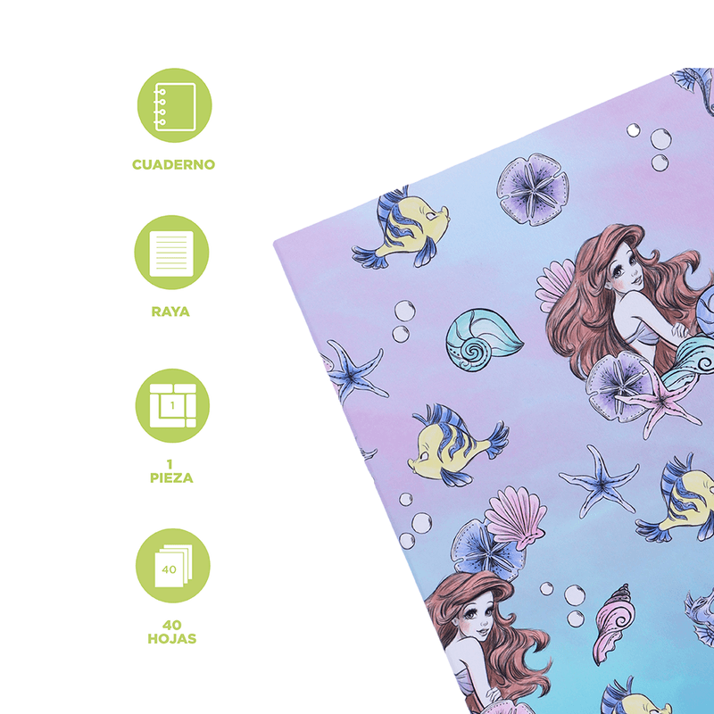 Libreta-de-Concha-A5-40-Hojas-Disney-la-Sirenita-4-17143