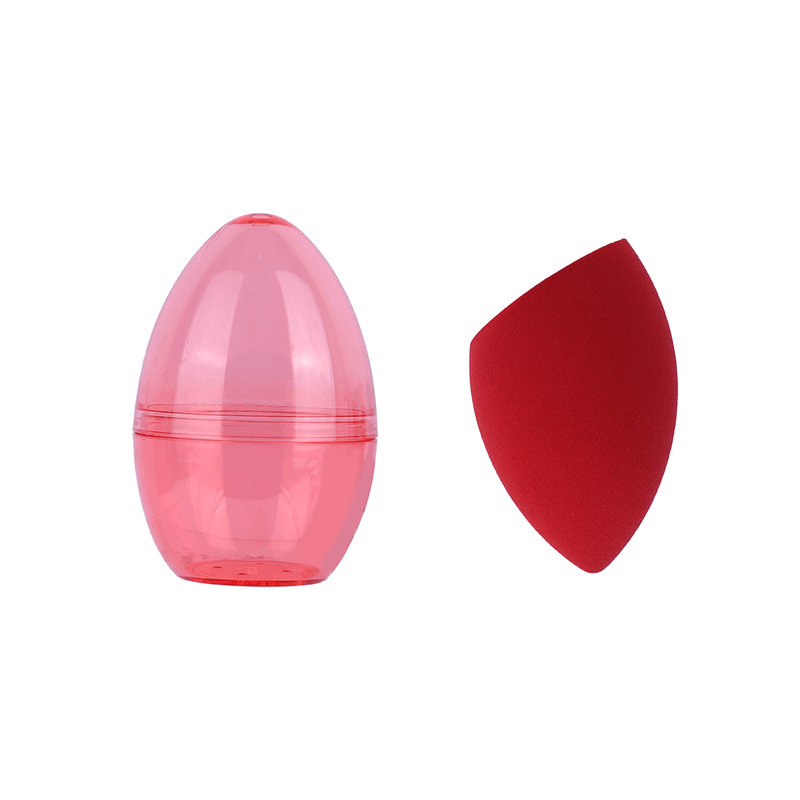 Esponja-de-Maquillaje-Inclinada-con-Estuche-de-Viaje-Transparente-Rojo-1-17038