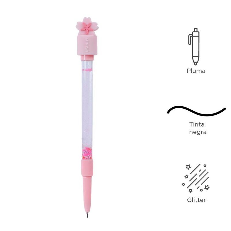 Esfero-de-Gel-con-Purpurina-de-la-Serie-Sakura-B-Negro-Miniso-3-17519