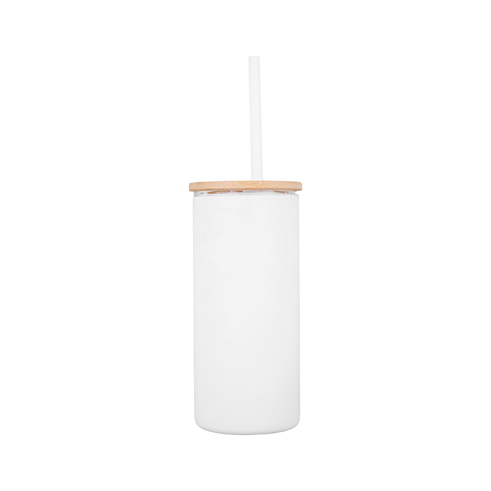 Vaso de Vidrio Con tapa de bambu y Popote – valerydailyfit