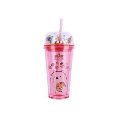 Vaso de Plastico  Osos escandalosos con Pitillo 420 Ml Oso Polar Rosa