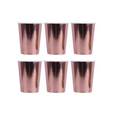Vaso de Papel para Fiesta 6 Und Oro Rosa Miniso