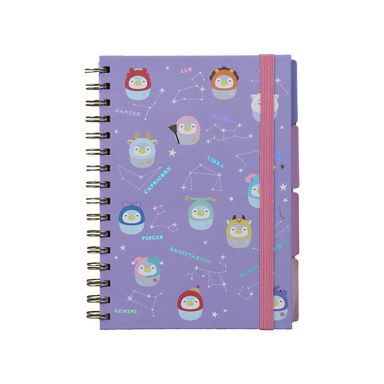 Libreta de tapa dura de 12 Signos del Zodiaco con Banda 80 Hojas Mini Family
