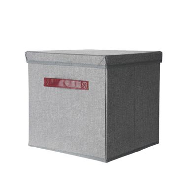 Organizador de Tela de Lino con Tapa Color Gris