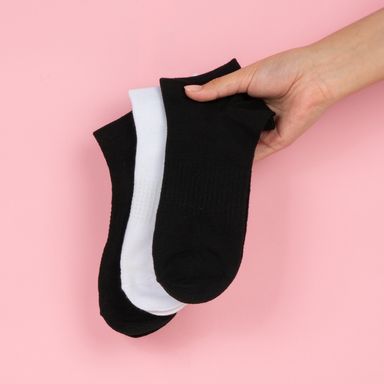 Medias para Hombre Deportivas Lisos Colores Basicos 3 Pares