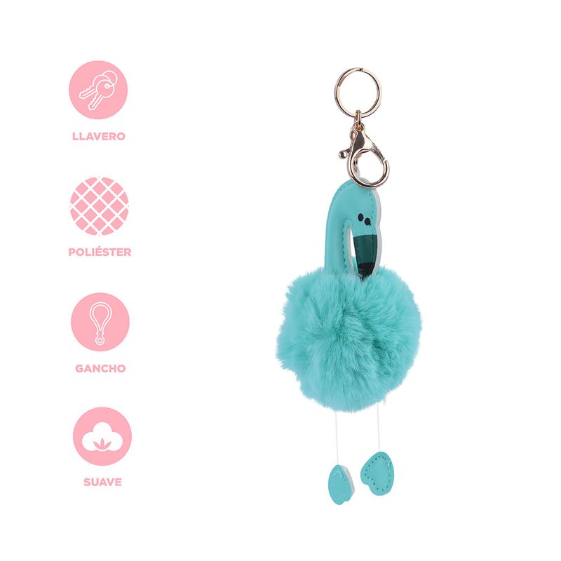 Llavero-con-Pompon-de-la-Serie-Verde-Menta-Miniso-4-18212