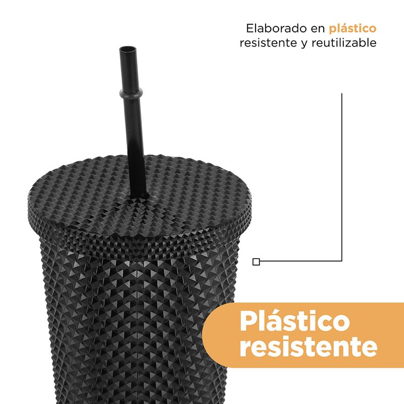 Popote Para Termo Tumbler Tipo Starbucks De 24 Oz Pack X 3 Color 1 Negro - 1