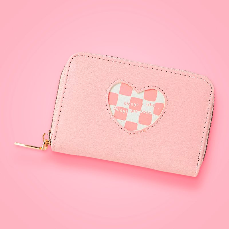 Cartera-para-Mujer-Corta-Dise-o-Corazon-de-Cuadros-Miniso-Rosa-2-18136