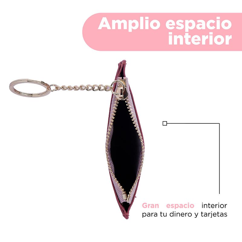 Tarjetero-con-Llavero-Miniso-Tricolor-con-Ondas-Rosa-5-18143