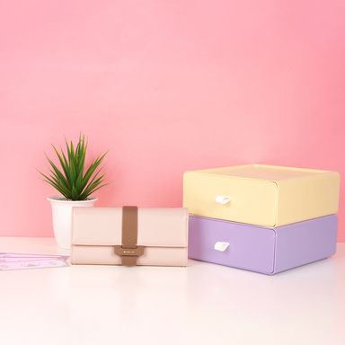 Billetera para Mujer larga Miniso Diseño de Hebilla Rosa