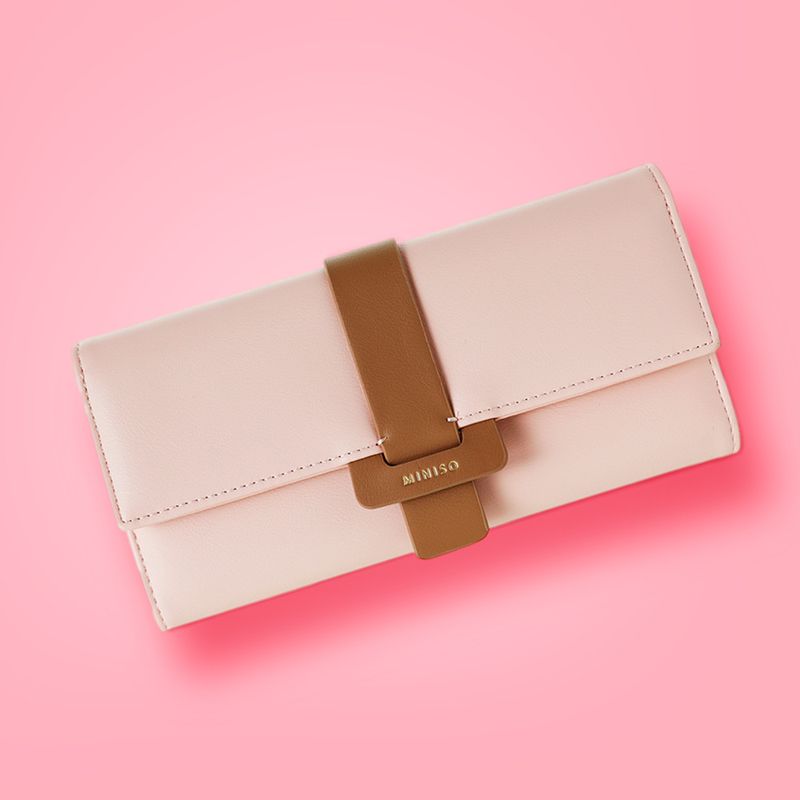 Billetera-para-Mujer-larga-Miniso-Dise-o-de-Hebilla-Rosa-3-18264