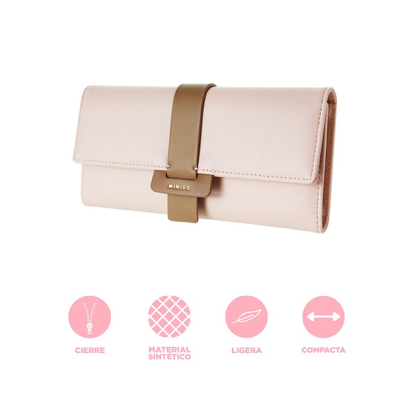 Billetera-para-Mujer-larga-Miniso-Dise-o-de-Hebilla-Rosa-4-18264
