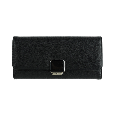 Billetera para Mujer Miniso Rectangular con Broche Negro