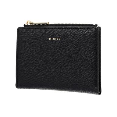 Billetera para Mujer Miniso Mediana Texturizada Negro