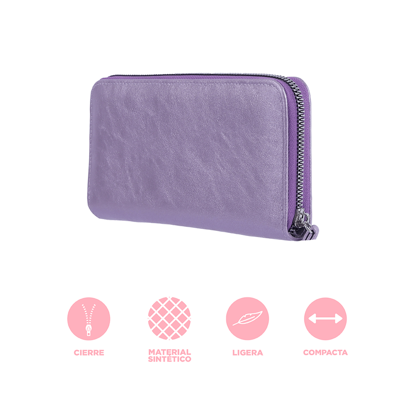 Billetera-para-Mujer-Miniso-Metalica-con-Correa-Morado-4-18760