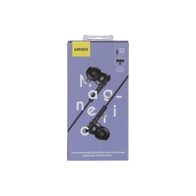 Audifonos Magneticos de Cable Metal Mod Pa506 Negro Miniso