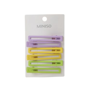Pinzas para Cabello Coloridas 6 Pzas Amarillo Multicolor