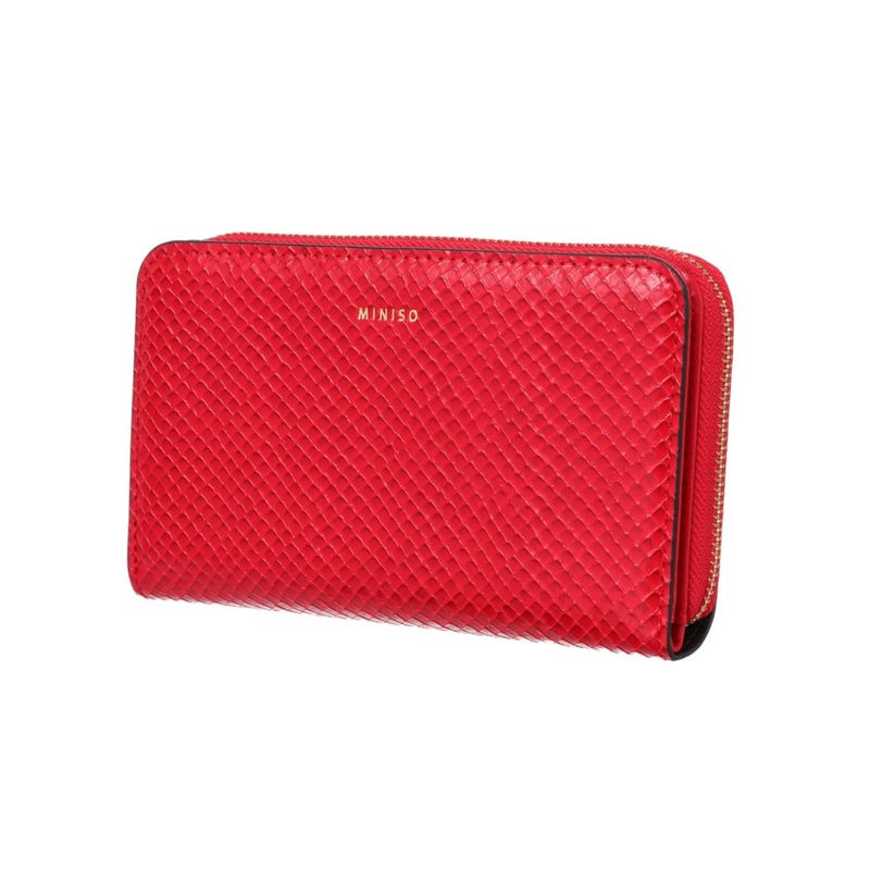 Billetera para Mujer Miniso Texturizada Elegante Roja